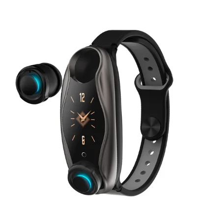 Смарт-часы Cobrafly T90 с наушниками, bluetooth наушники-браслет, умные часы для мужчин, кровяное давление, bluetooth часы, Смарт-часы - Цвет: BlackGray