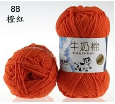 88 orange red 50 г = 1 шт. пряжа молочного хлопка, мягкая пряжа для вязания крючком, пряжа для вязания, ручная вязка крючком - Цвет: 88 orange red