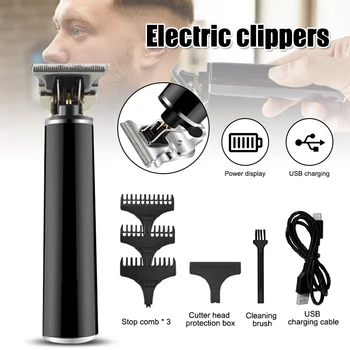 

Newly Electric Hair Clipper Rechargeable Cordless Hair Trimmer LCD Digital Display With Waterproof Body
