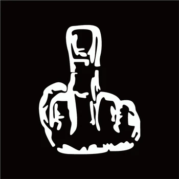 

DAWASARU Stick Up Middle Finger Car Sticker Funny Pattern Vinyl Car Decal for Car Body Decoration Creative Decal Custom 11*14CM