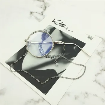 

Men and women with cos monocle round glasses Gu Yun with the same unilateral retro steampunk personality sunglasses with chain