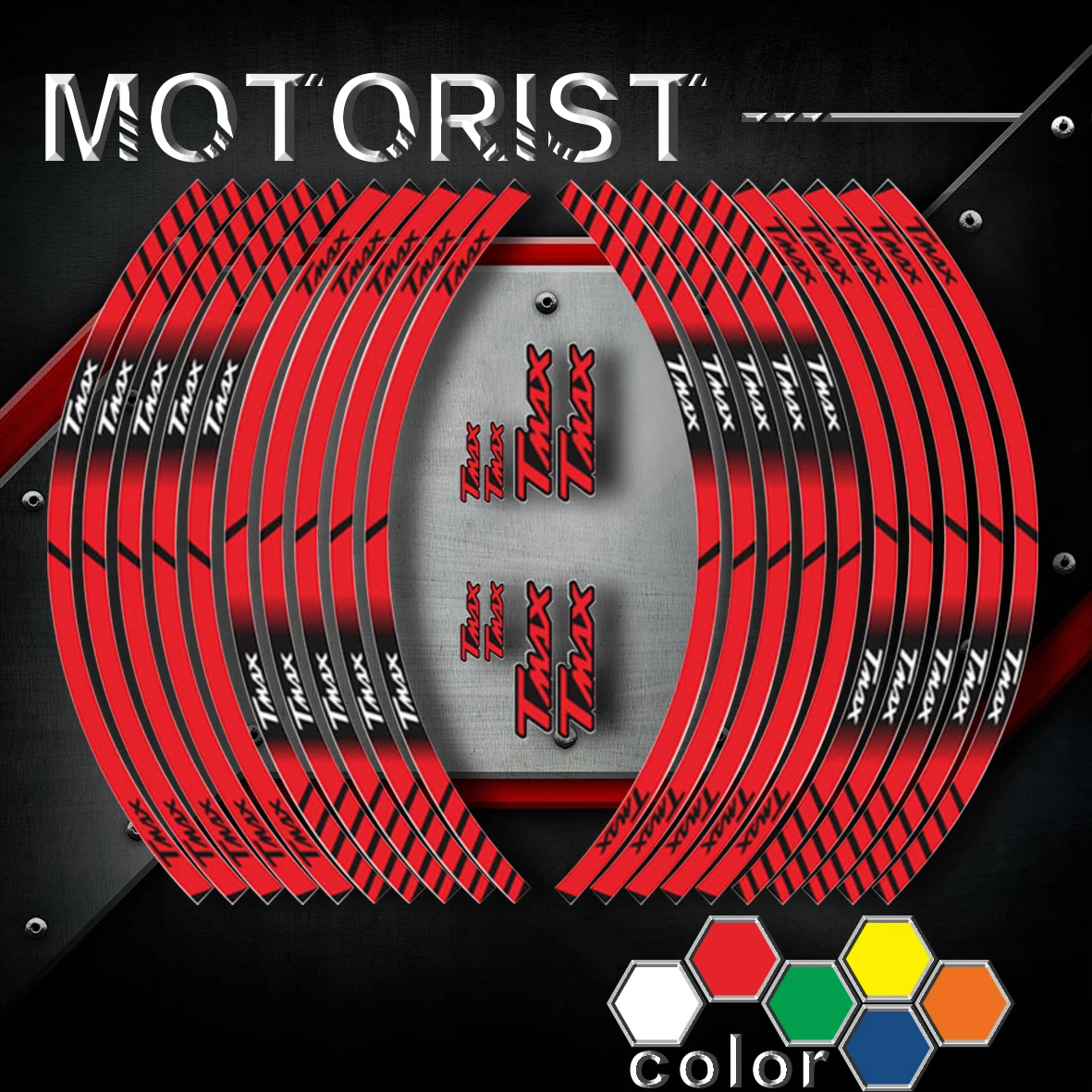 

Motorcycle Stickers inner wheel reflective decoration rim stripes decals For YAMAHA TMAX 530 500 a kit of 10 stripes sticker
