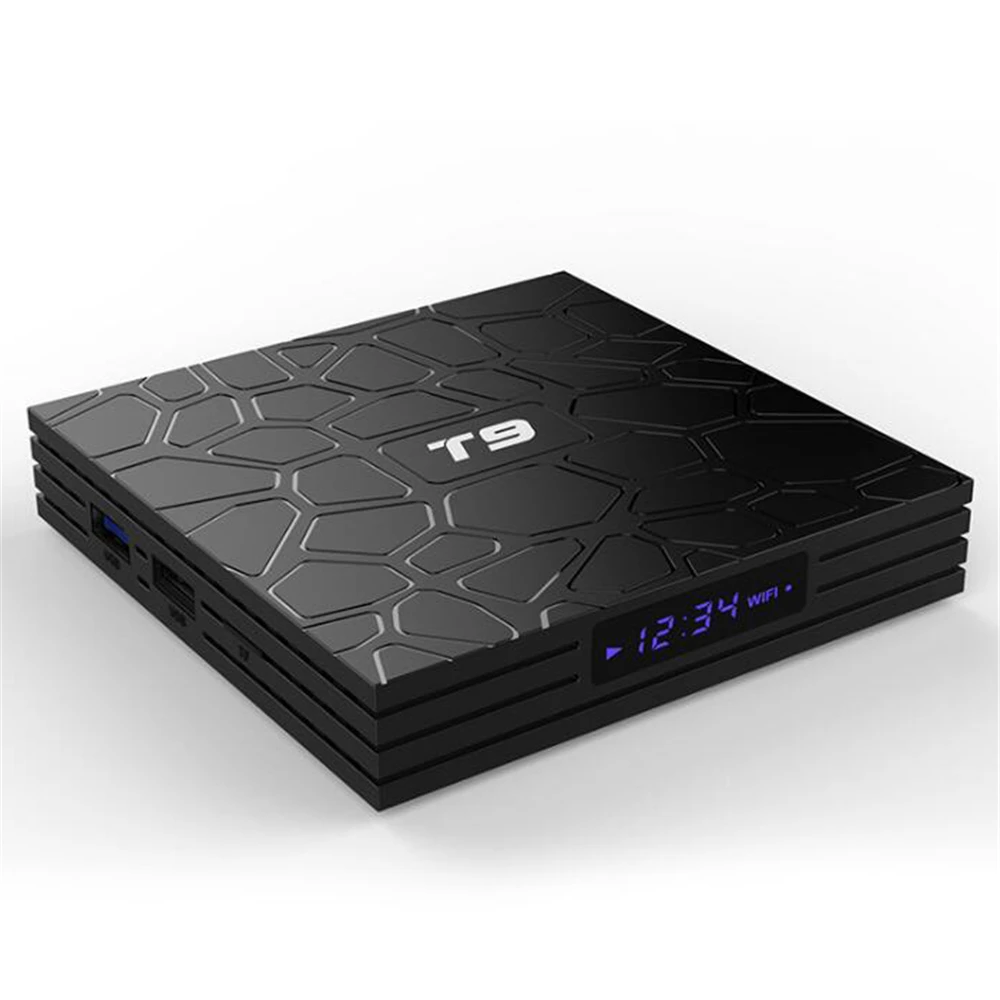 10 шт./лот T9 Android 9,0 Smart tv Box 4K телеприставка Rockchip RK3318 Четырехъядерный 4 Гб Ram 64 Гб Rom 2,4G/5G Wifi медиаплеер