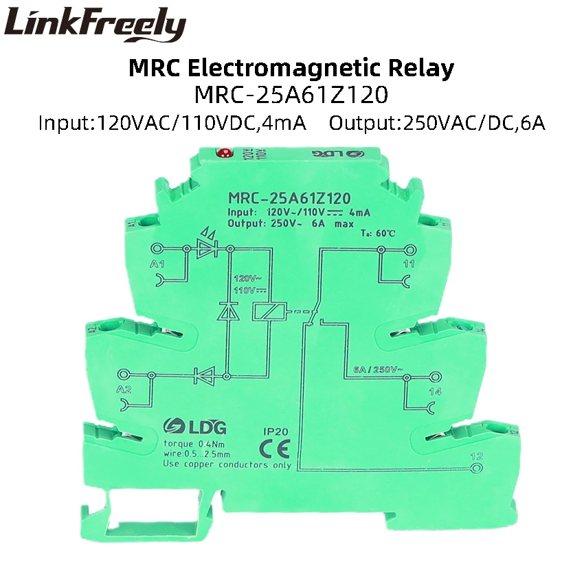 MRC-25A61Z120 120VAC/110VDC Smart PLC Электромагнитная плата релейного модуля контроллера 6A 250VAC/DC