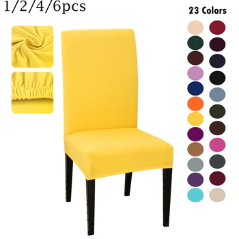 

1/2/4/6Pcs Solid Color Chair Cover Spandex Stretch Elastic Slipcovers Chair Covers For Kitchen Dining Room Wedding Banquet Hotel