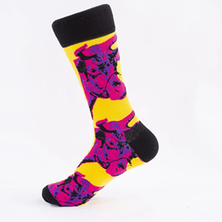 Горячая Распродажа, Классические осенне-зимние носки, женские Носки с рисунком Ван Гога, женские носки с всемирно известной картиной, масляные счастливые носки - Цвет: 3