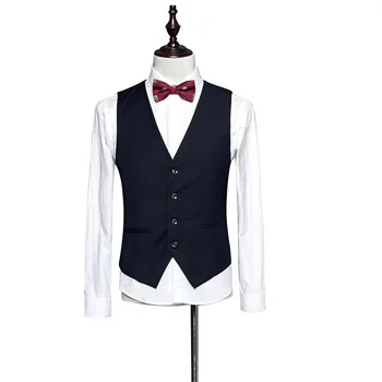 

2019 New Dress Vests For Men Slim Fit Mens Suit Vest Male Waistcoat Gilet Homme Casual Sleeveless Formal Business Jacket