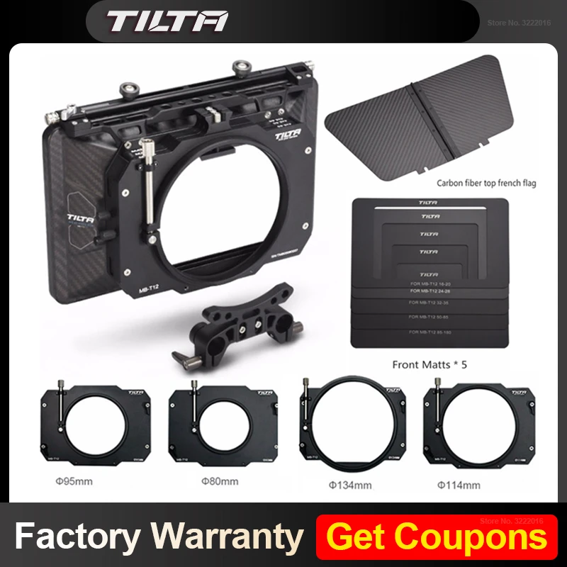 Tilta Mbt12 4*5.65 Lightweight Carbon Fiber Matte Box (clamp On) 15mm