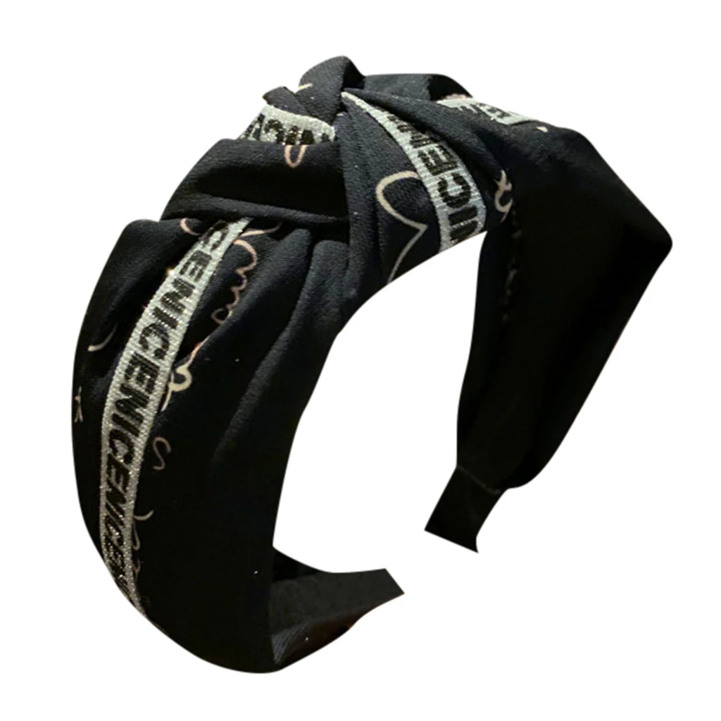2019 New Women Bowknot Elastic Fabric Headband Cross Knotted Hair Band Adult Pattern Head Hoop Lady Hair Accessories 903