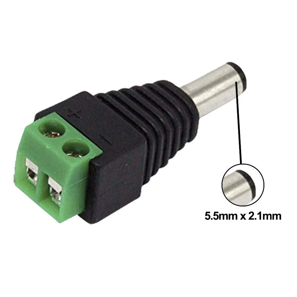 5 пар штекерных и гнездовых разъемов питания постоянного тока винтовой проводной