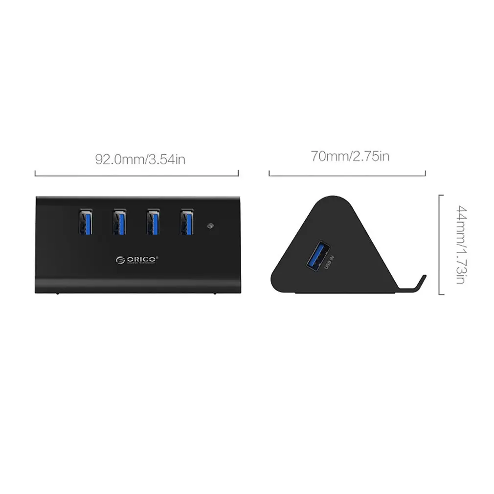 ORICO 5 Гбит/с высокоскоростной мини 4 порта USB 3,0/2,0 концентратор для настольного ноутбука с подставкой держатель для телефона планшетный ПК-черный/белый