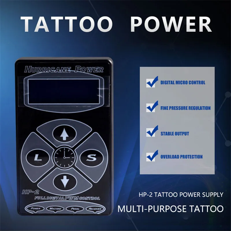 

LCD Display Full Digital PWM Control Tattoo Machine Makeup Dual Tattoo Supplies Set Tattoo Power Supply Upgrade HP-2 Intelligent