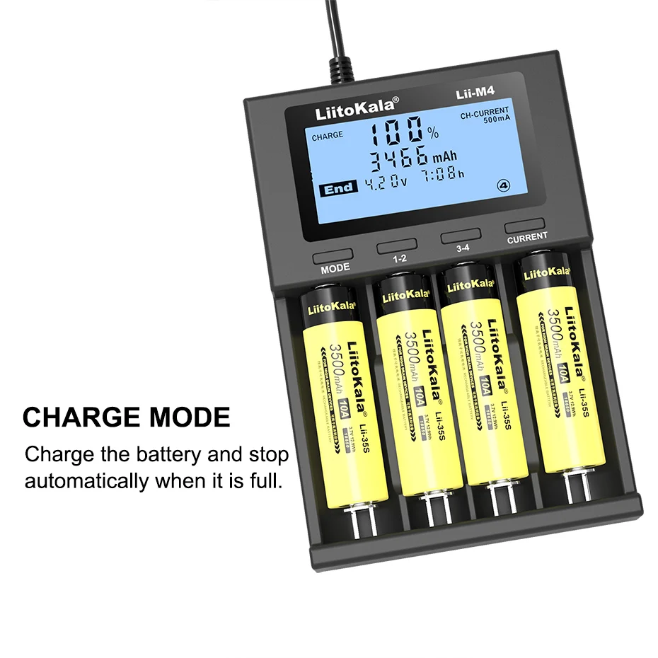 LiitoKala Lii-M4 18650 battery charger LCD display universal smart charger test capacity 26650 21700 18500 AA AAA etc 4slot