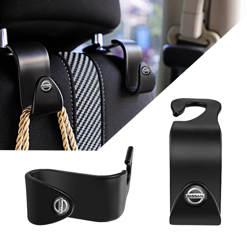 Ganchos de respaldo de asiento para coche, bolsa colgante multifunción, Material ABS, 2 uds., para Nissan Qashqai Juke x-trail Teana Tiida Almera Skyline