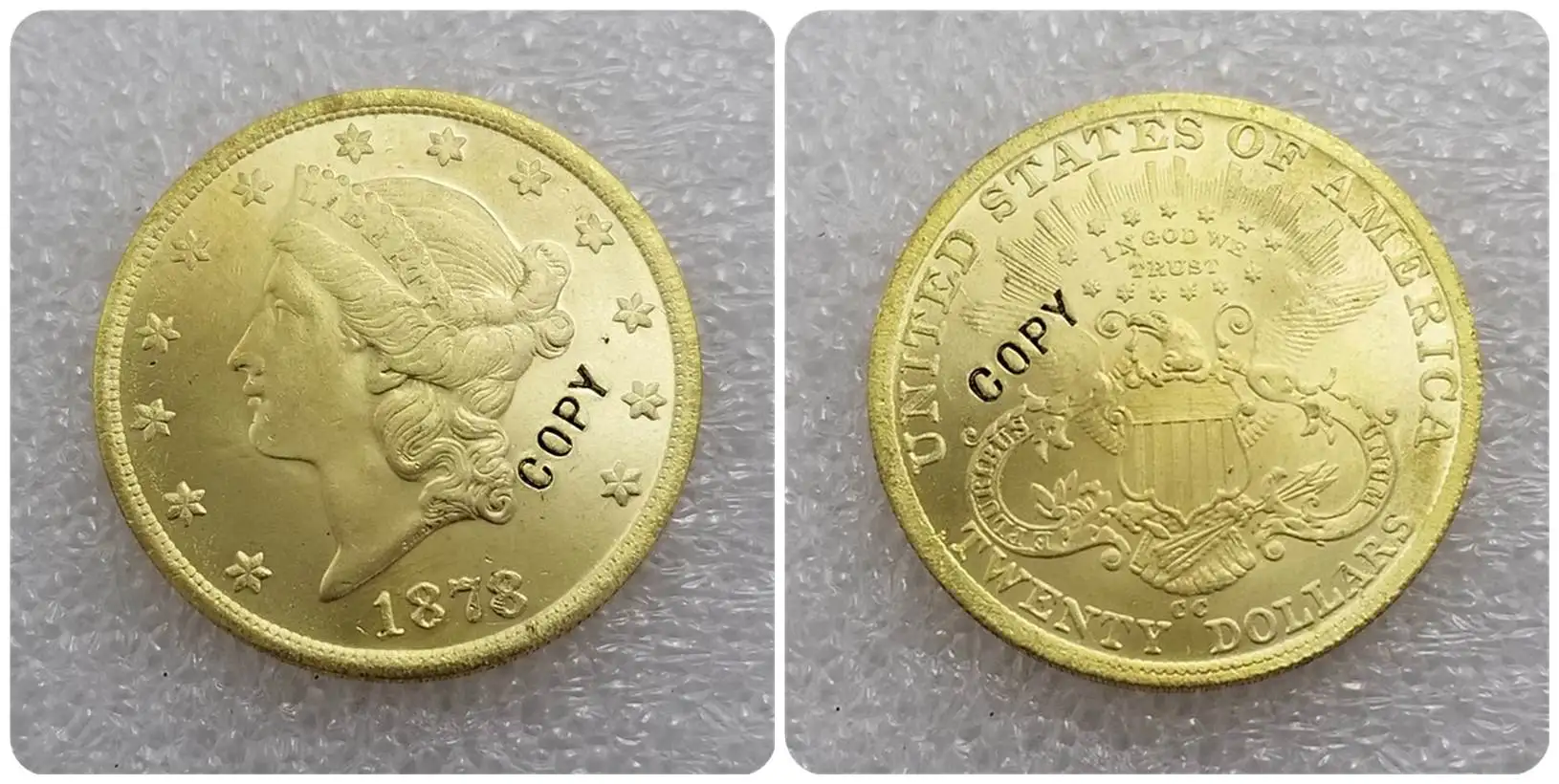 США 1878-1893$20 символ свободы, двойной Орел копии монет - Цвет: 1878CC