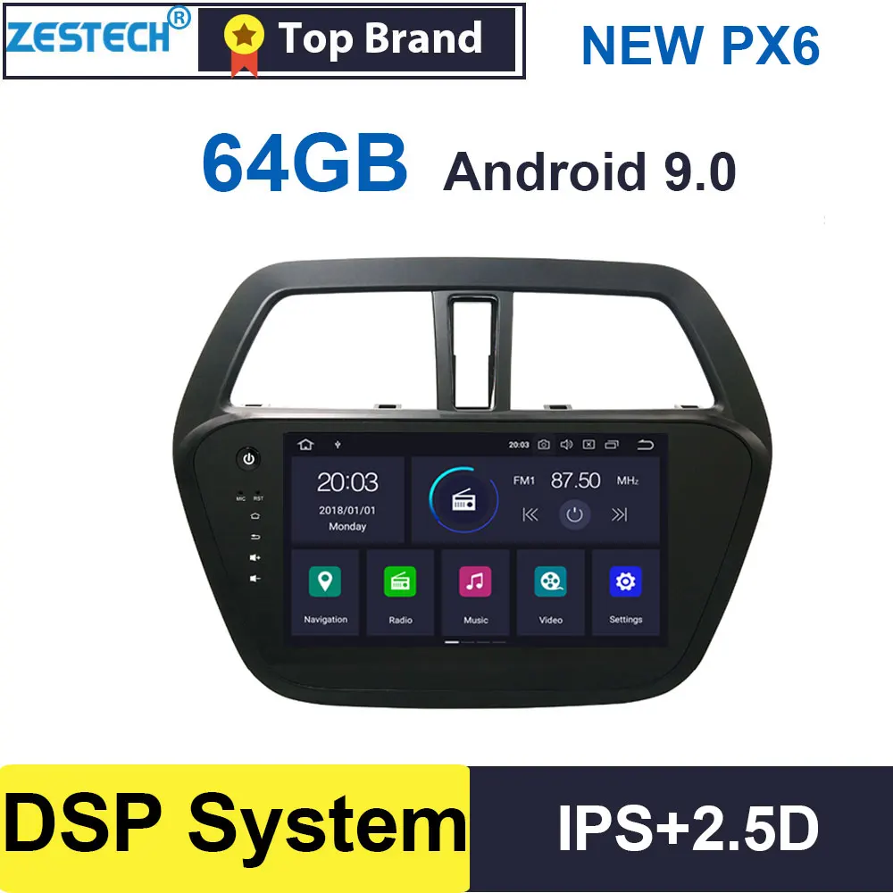 Android 9 0 2.5D IPS &quotGPS Радио автомобильный DVD-плеер для Suzuki S-CROSS SX4 2014 автомобильное