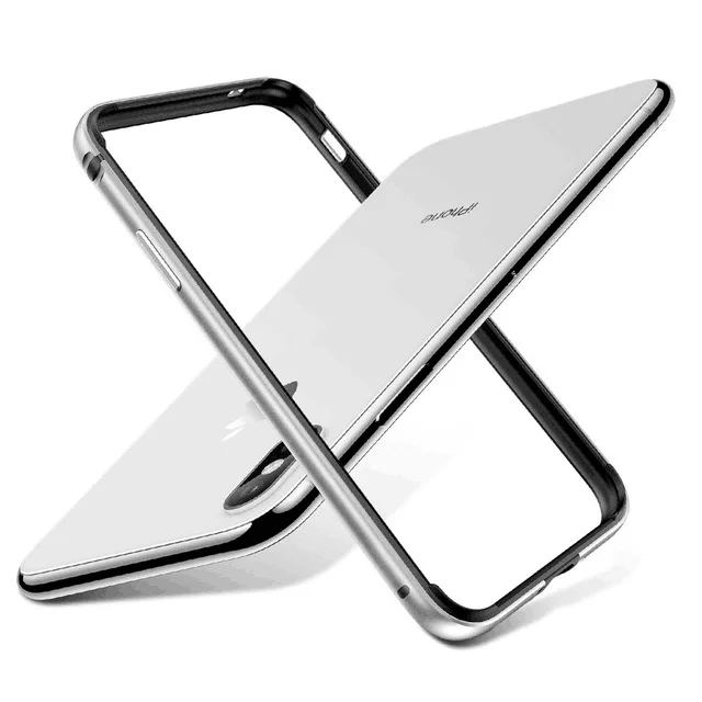 Для iPhone 11 Pro Max силиконовый металлический противоударный чехол для iPhone 11 X XS Max XR 7 8 plus роскошный бампер чехол Аксессуары - Цвет: Серебристый