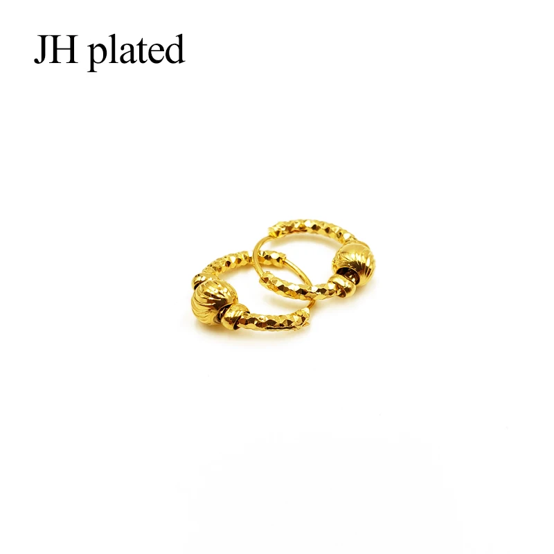 JHplated Мода 24K маленький золотого цвета серьги для женщин/девушек ювелирные изделия эфиопские, африканские, аравийские, Ближний Восток лучший подарок