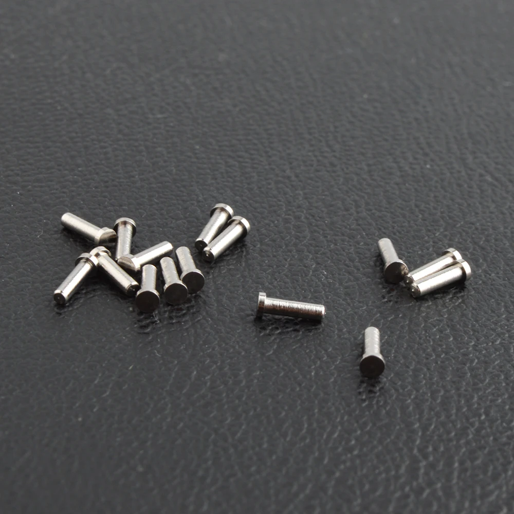 200pcs 안경 단일 리벳 안경알 경첩 또는 사원에 대 한 단일 금속 핀 1.18mm 직경 7.5mm 6.0mm 길이