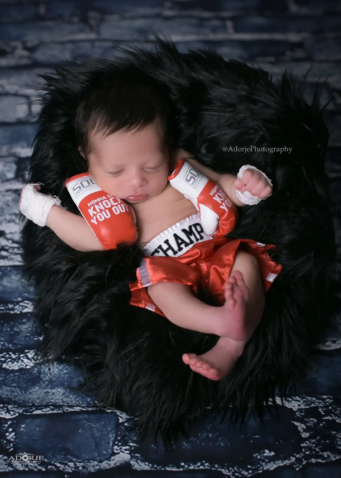 Newborn Photography Props baby Boxing set Gloves shorts bebe Photo Shoot Baby Boy Photoshot Mini Hand Gloves Wraps 5