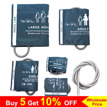 

6 Cuffs Neonatal Infant Child Adult Blood Pressure Meter Medical BP Arm Thigh Cuff For CONTEC 08A/08C and Patient Monitors