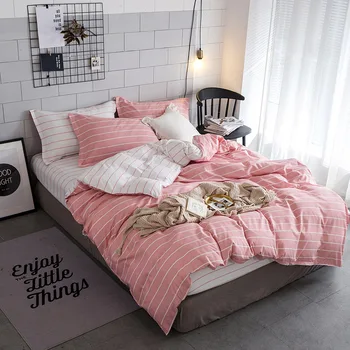 

Nordic Home Textile Simple double-sided Stripe Product 2/3 Piece Set Bedding Sets Duvet Cover With Pillowcase King Full Size