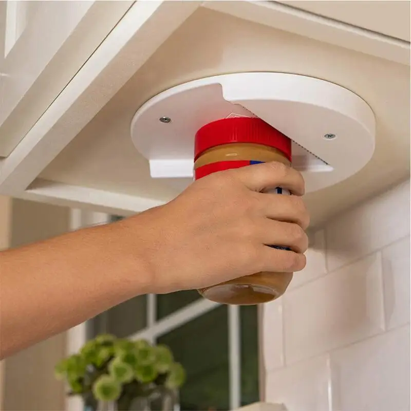 Grip Jar Opener Under Cabinet Can Lid Opener Universal Multifunctional Bottle Open Any Size Type Of Lid Kitchen Tools Gadget_voghion.com