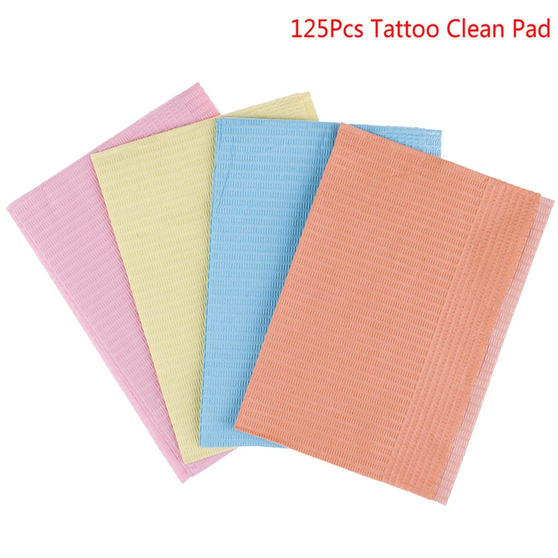 125Pcs 45*33cm Disposable Tattoo Clean Pad Waterproof Medical Paper Tablecloths Mat Double Layer Sheets Tattoo Accessories