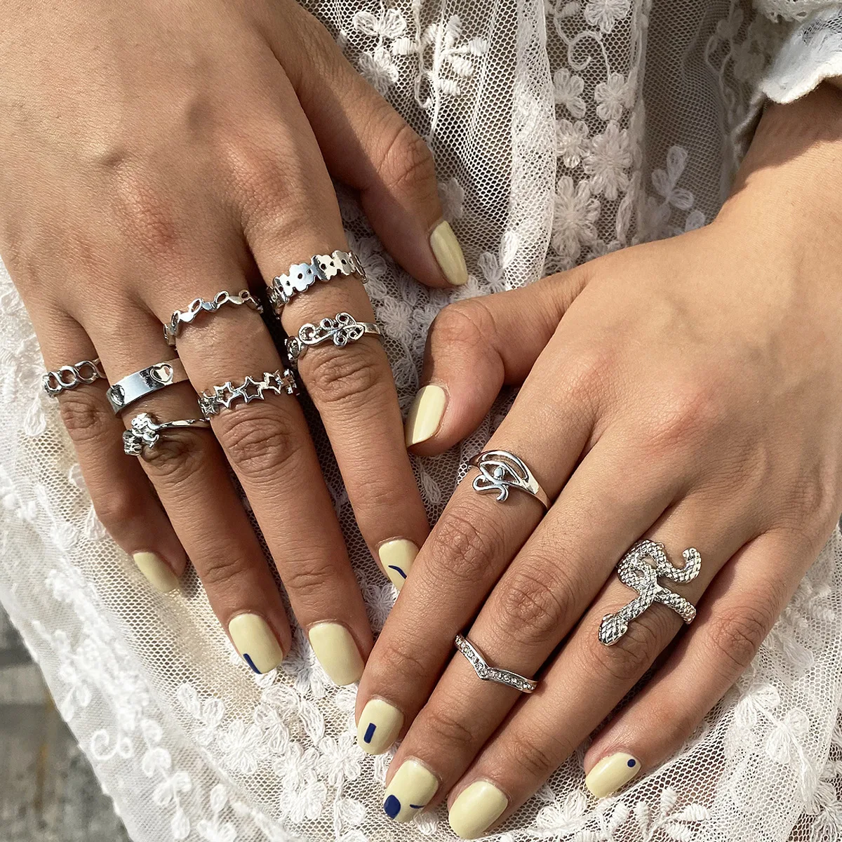 2021 Matching Rings for Women Gold Jewelry Bohemia Style snake