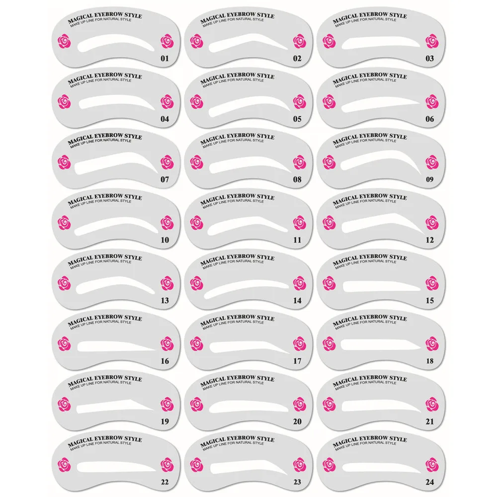 24 шт трафарет для бровей многоразового использования Набор для бровей рисунок «сделай сам» руководство по укладке формы уход шаблон для макияжа глаз легкий макияж комплект