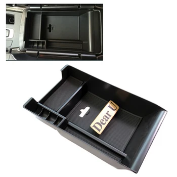 

JEAZEA Car ABS Black Center Console Armrest Storage Box Container Tray Holder Organizer for BMW X5 X6 F15 F16 2014 2015 2016