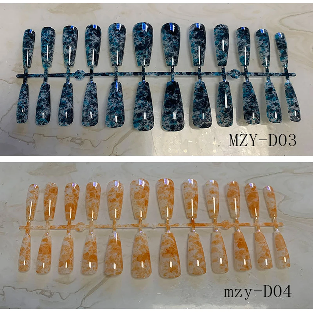 24pcs Glossy Purple Full Cover Press-On Nails