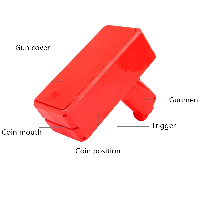 Make It Rain Money Gun Red Pink Toy Christmas Gift Party Toys Game 100PCS Cash Fashion Money Gun Toys Bubble Column For Package