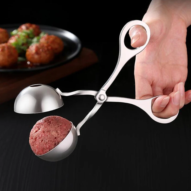 

Kitchen Meatball Maker Stainless Steel Stuffed Meatball Clip DIY Fish Meat Rice Ball Maker Mold