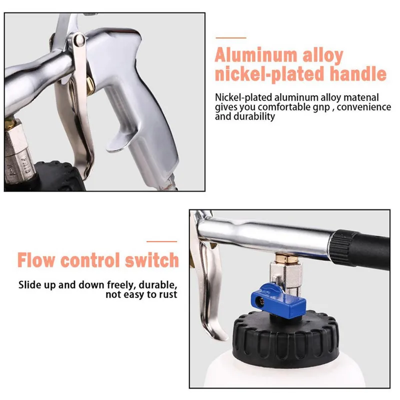 Пневматический выдув салона автомобиля портативный факел пистолет для мытья автомобиля чистящий пистолет с щеткой