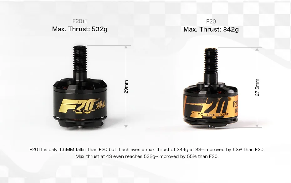 4 piezas T-Motor F20II F20 II 1408 2800KV мотор sin escobillas a 2-4 S para 130 de 140 150 мультиротор RC Дрон FPV гоночный