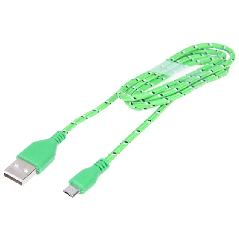 

1M Braided Fabric Mini USB Data&Sync Charger Cable Cord For Cell Phone Green #8