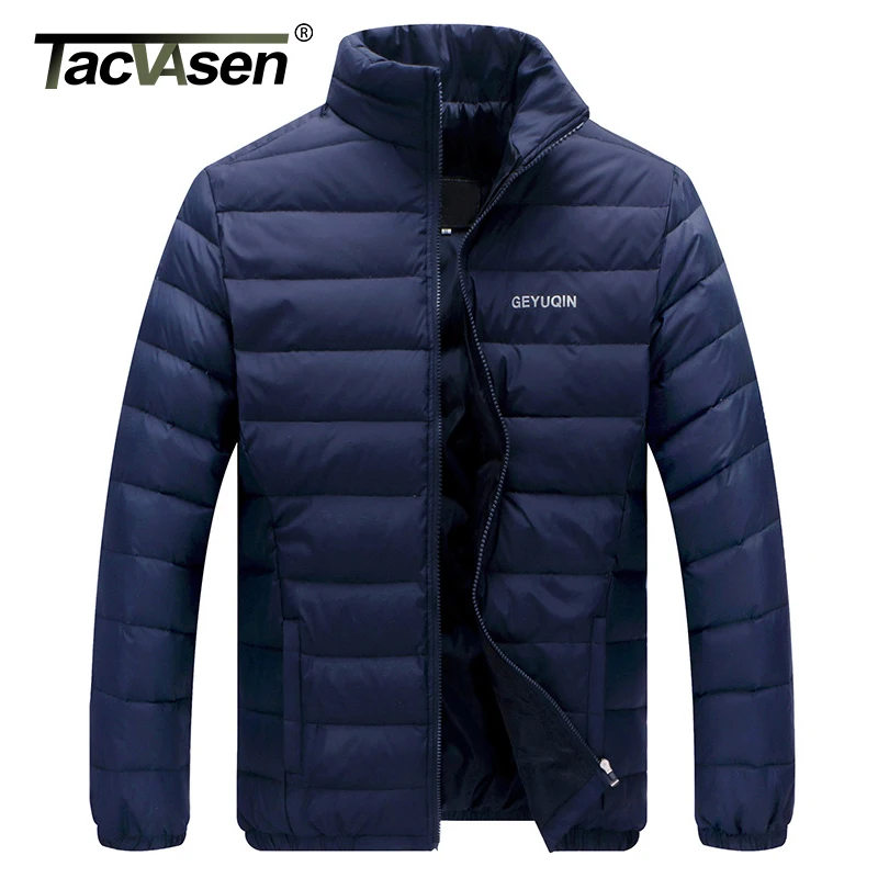TACVASEN, зимняя мужская куртка-пуховик на утином пуху, ультра теплый светильник, парка, ветрозащитная теплая Модная Повседневная стеганая куртка, пальто, L-4XL
