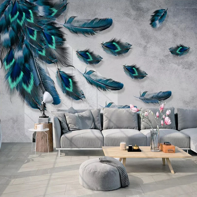 Custom Mural Wallpaper 3d Fashion Colorful Hand Painted Feather Texture  Wallpaper For Walls Roll Bedroom Living Room Home Decor - Wallpapers -  AliExpress