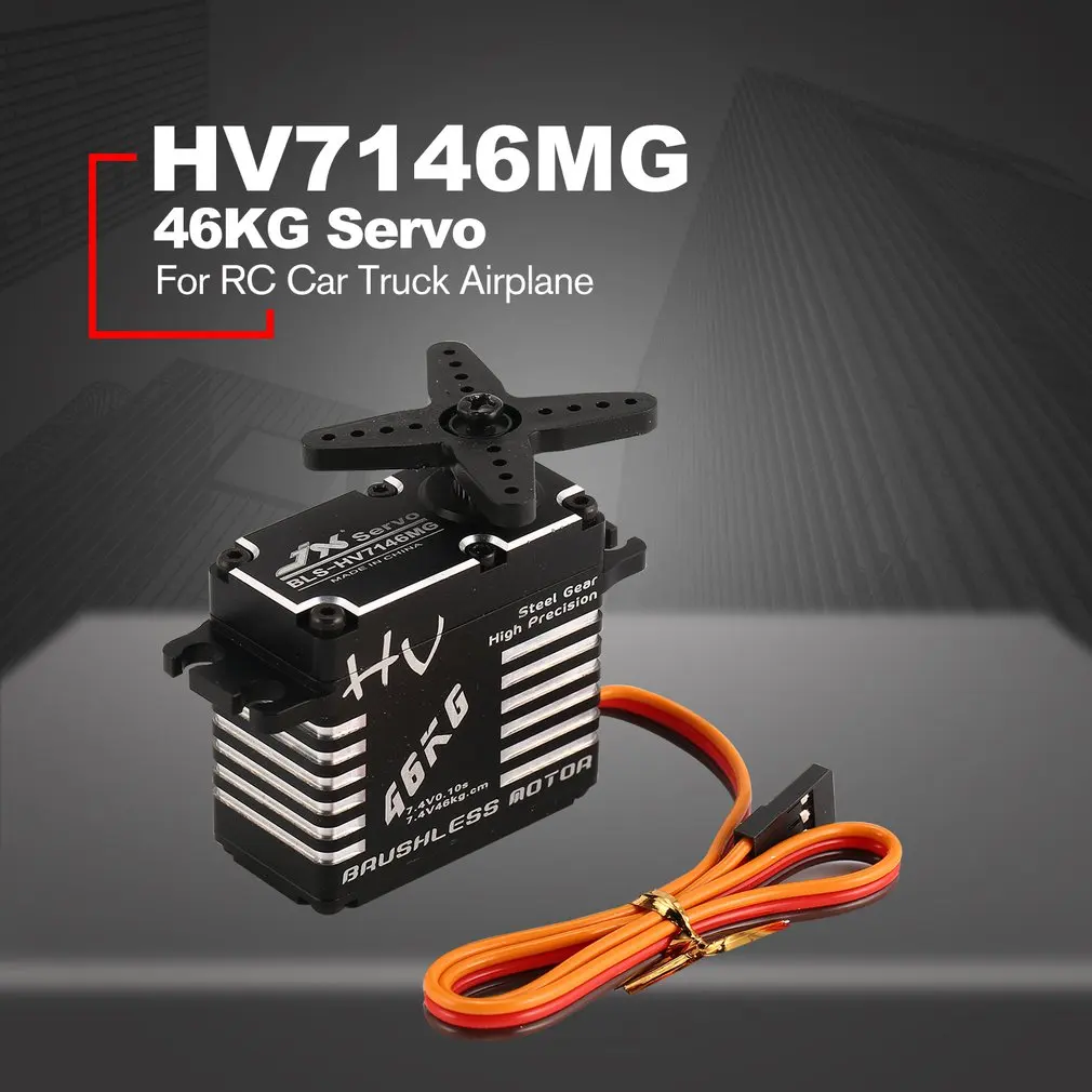

BLS-HV7146MG 46KG HV High Precision Steel Gear Full CNC Aluminium Shell Structure Digital Brushless Standard Servo RC Parts