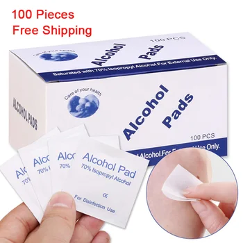 

100Pcs/Box Portable Disposable Alcohol Cotton Tablet Cleaning Sterilization Disinfection Wipes First Aid Home Skin Alcohol Swabs