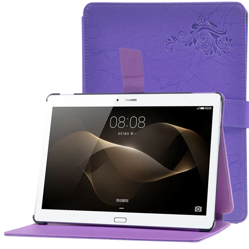 purple Складной чехол-книжка с модным принтом из искусственной кожи для huawei MediaPad M2 10,0-A01L 10,1 '', чехол для планшетного ПК - Цвет: purple