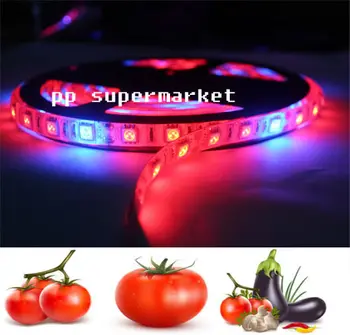 

Plant Grow lights 5m Waterproof Full Spectrum LED Strip Flower phyto lamp Red blue 5:1 for Greenhouse Hydroponic+Power adapter