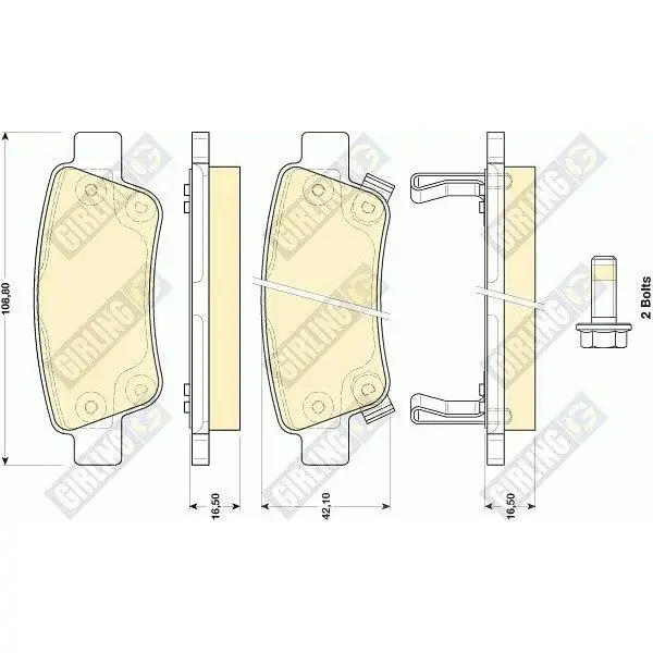 Колодки тормозные HONDA CR-V III 07- задние GIRLING 6134464