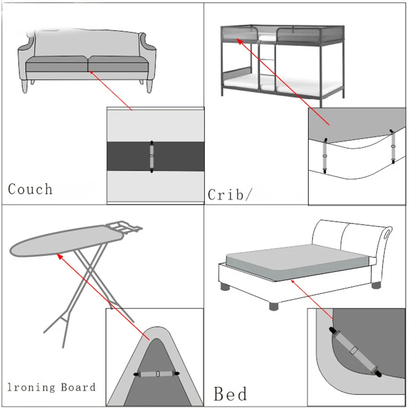Мебель Металлический Ремешок Зажимы для матраца Slip-On листы держатель с креплением один размер ткань крепления Клип эластичный ремешок слинг