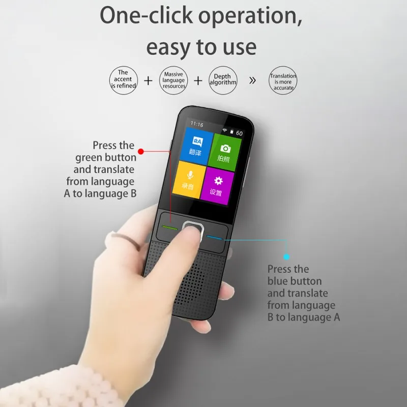 

Top Grade Multi function Voice Translator 137 Languages Two Way Voice Translator WiFi Instant Smart Portable Translator