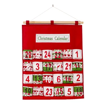 

Welcome Christmas Innovative Printed Multi-layer Candy Wal Hanging Closet Storage Bag Countdown Calendar Decorations