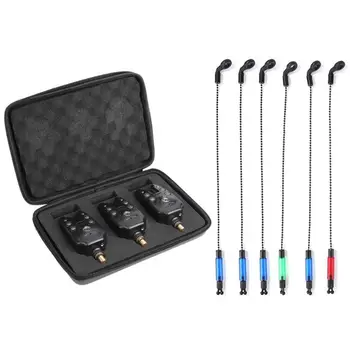 

Hot Sale Fishing Alarms Classic Delicate 3pcs Fishing Bite Alarm+3pcs Soft Chain Swingers Hanger Indicator Fishing Tackle