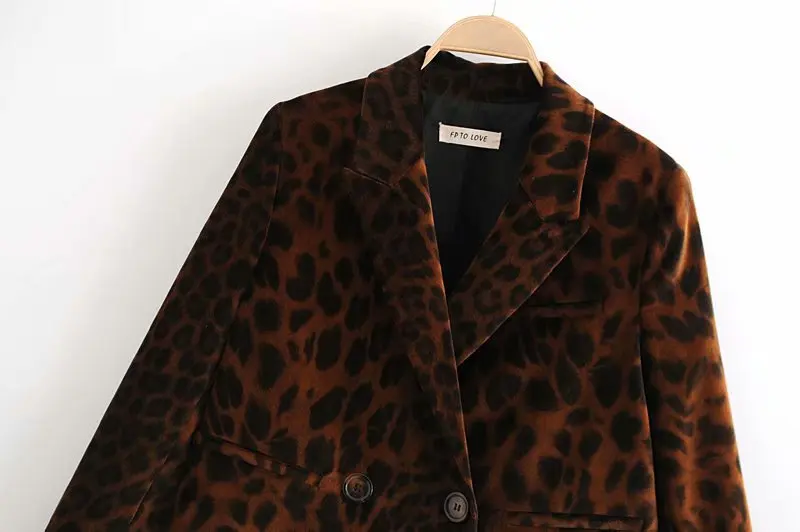 

Early Spring New Style Western Style Fashion Leopord Pattern Printed Velvet Suit Jacket