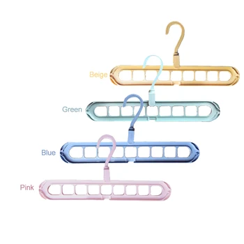 

Nine Holes Multi-function Rotating Hanger Magic Folding Clothes Hanger Drying Hanger Closet Space-saving